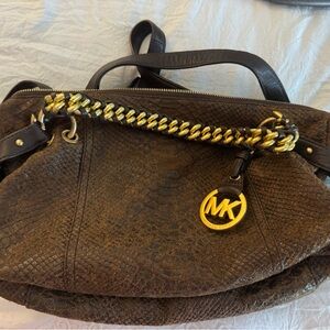Michael Kors Dark Brown Snake Print Tote. VINTAGE